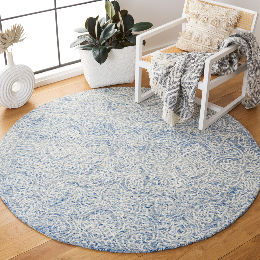 SAFAVIEH Metro MET998M Handmade Blue / Ivory Rug Image 8