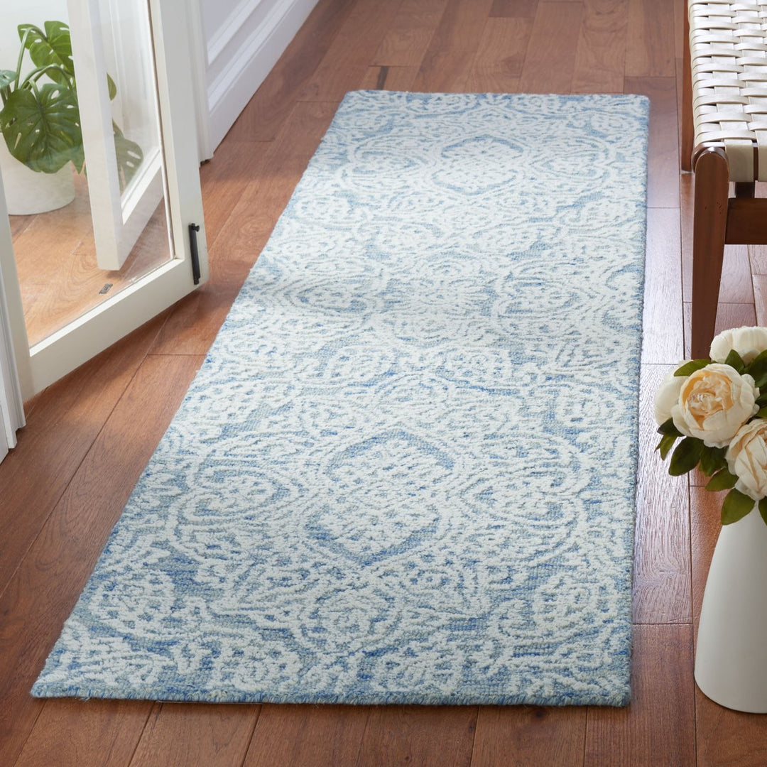 SAFAVIEH Metro MET998M Handmade Blue / Ivory Rug Image 9