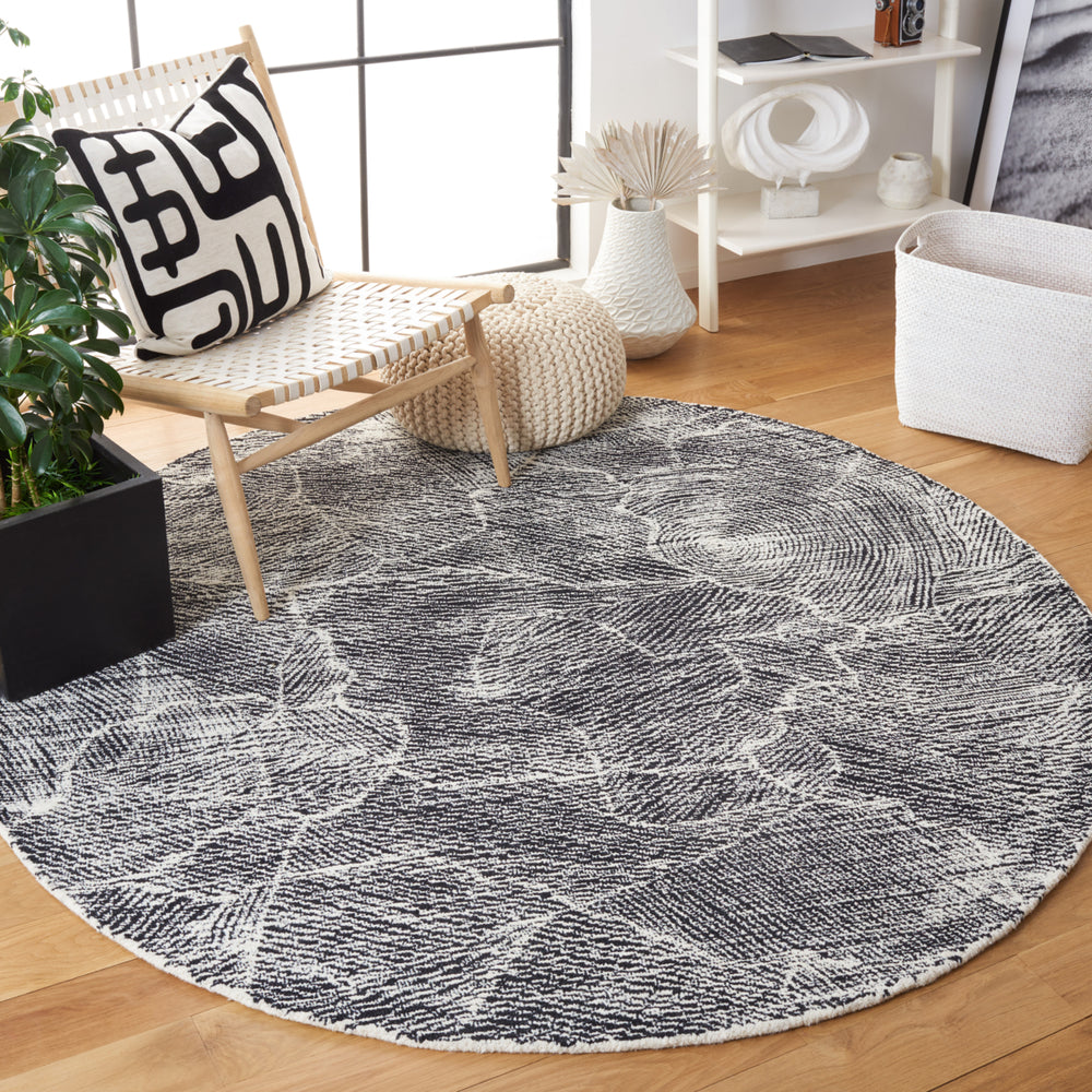 SAFAVIEH Metro MET999Z Handmade Black / Ivory Rug Image 2