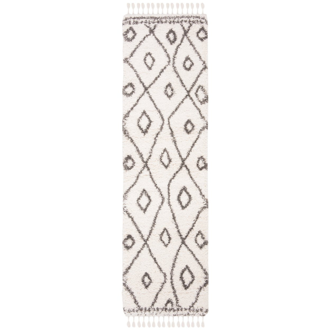 Safavieh MFG333A Moroccan Fringe Shag Ivory / Grey Image 7