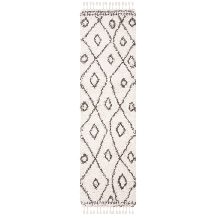 Safavieh MFG333A Moroccan Fringe Shag Ivory / Grey Image 1