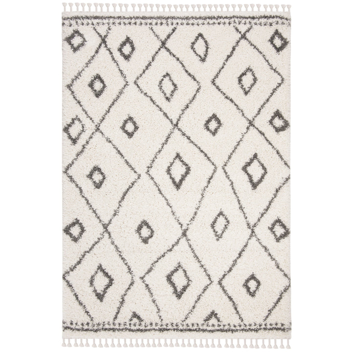 Safavieh MFG333A Moroccan Fringe Shag Ivory / Grey Image 1