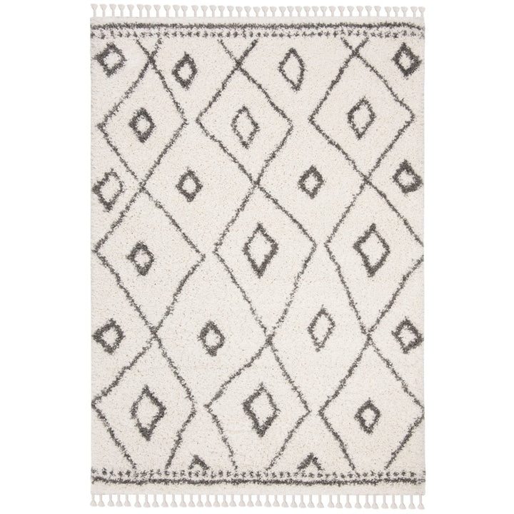 Safavieh MFG333A Moroccan Fringe Shag Ivory / Grey Image 8