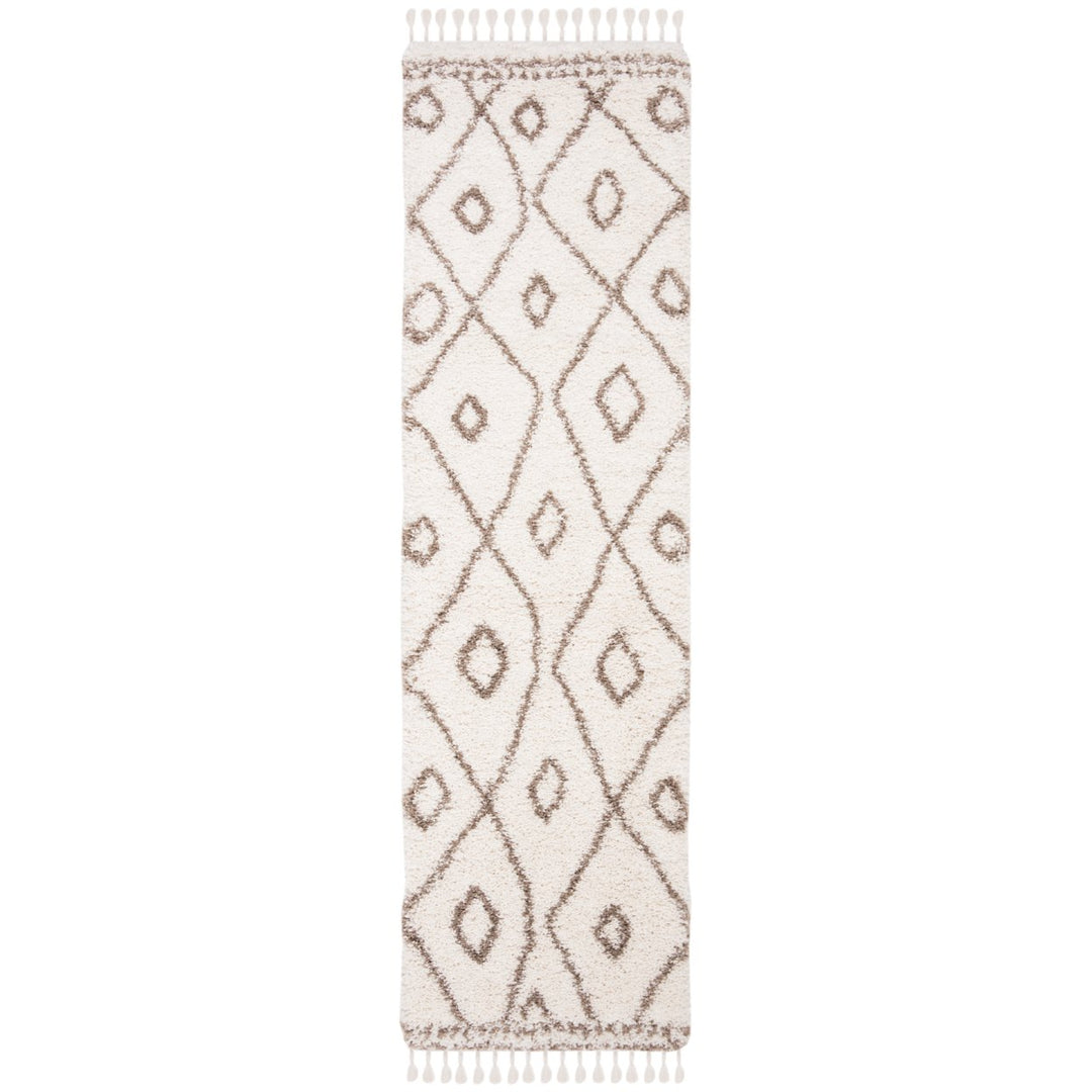 Safavieh MFG333B Moroccan Fringe Shag Ivory / Beige Image 1