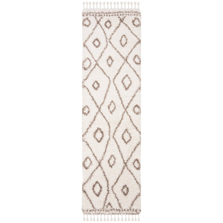 Safavieh MFG333B Moroccan Fringe Shag Ivory / Beige Image 1