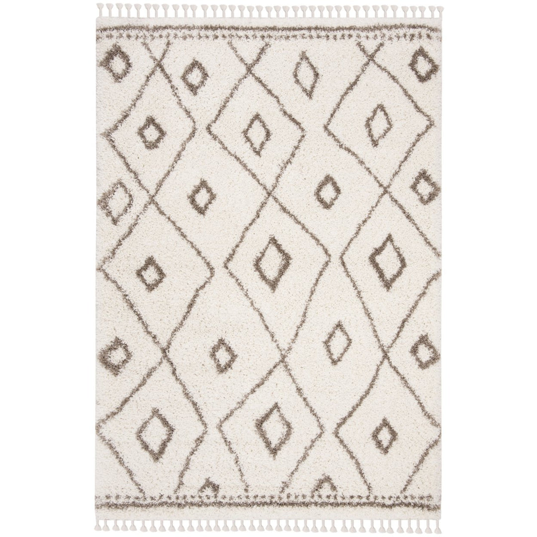 Safavieh MFG333B Moroccan Fringe Shag Ivory / Beige Image 1