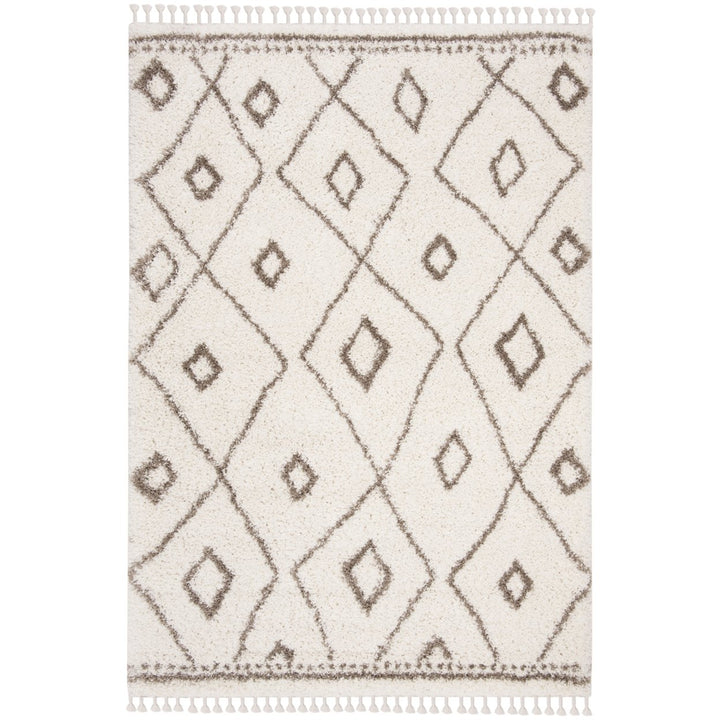 Safavieh MFG333B Moroccan Fringe Shag Ivory / Beige Image 1