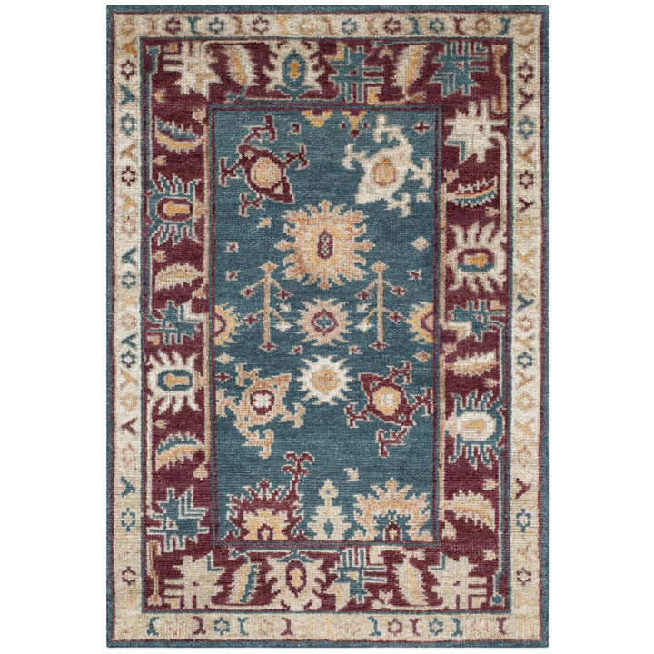 SAFAVIEH Maharaja MHJ254B Hand-knotted Blue / Red Rug Image 1