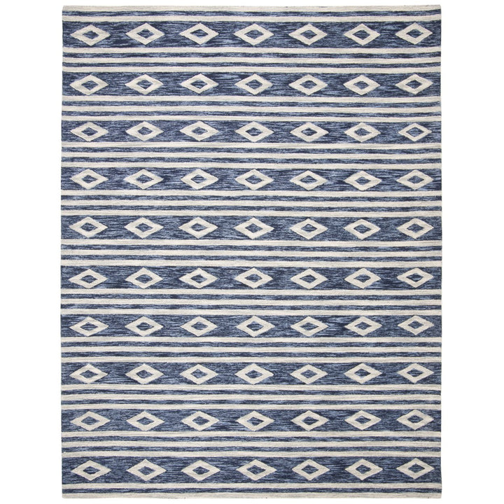 SAFAVIEH Micro-Loop Collection MLP153N Navy / Ivory Rug Image 1