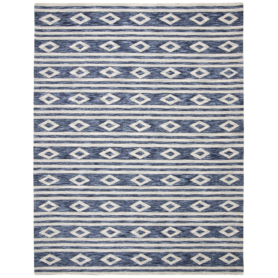 SAFAVIEH Micro-Loop Collection MLP153N Navy / Ivory Rug Image 1