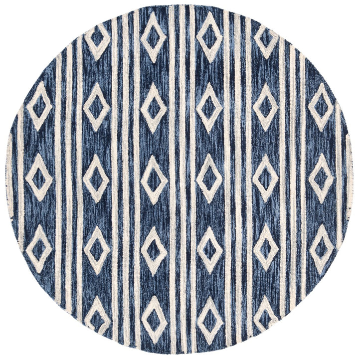 SAFAVIEH Micro-Loop Collection MLP153N Navy / Ivory Rug Image 4