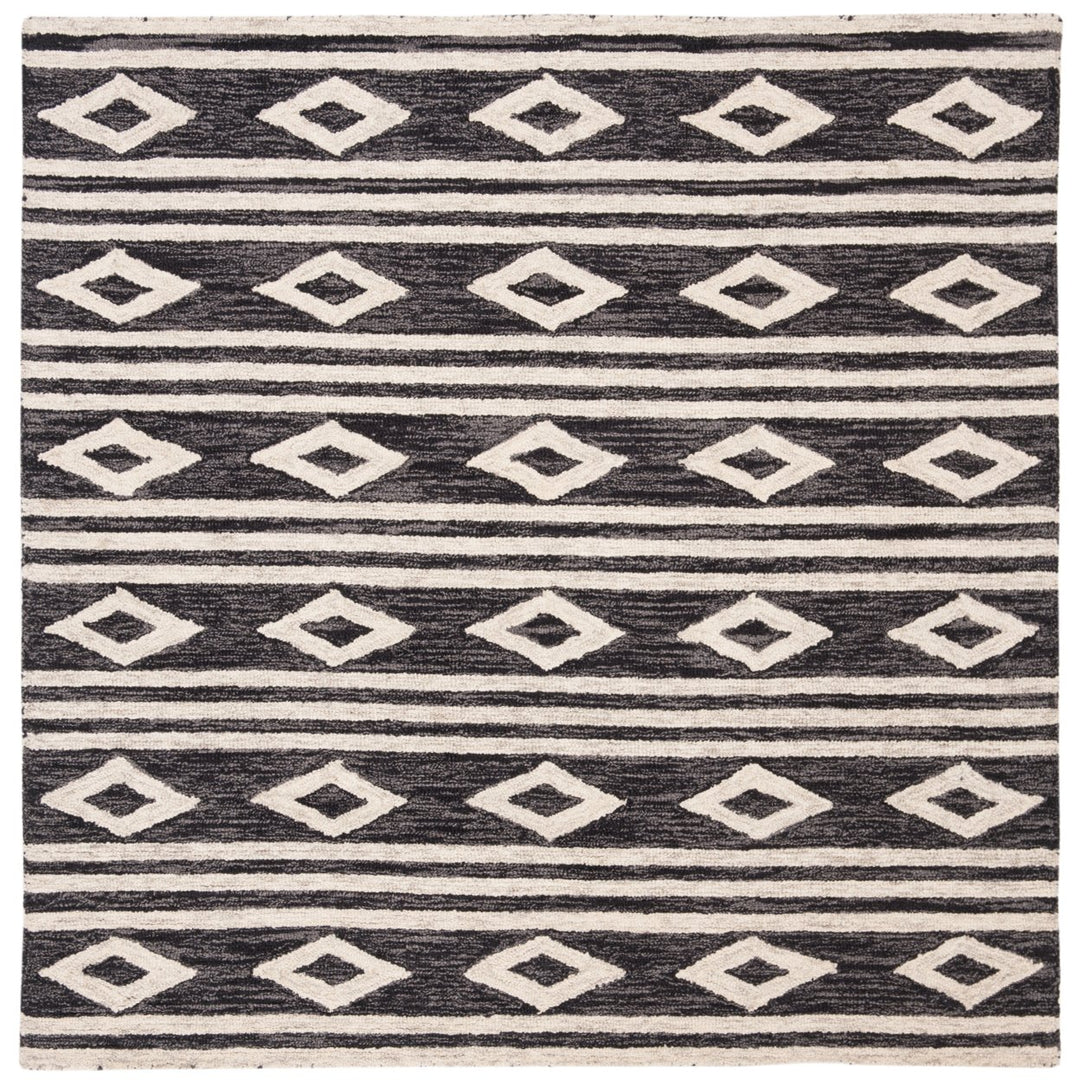 SAFAVIEH Micro-Loop MLP153H Charcoal / Ivory Rug Image 6