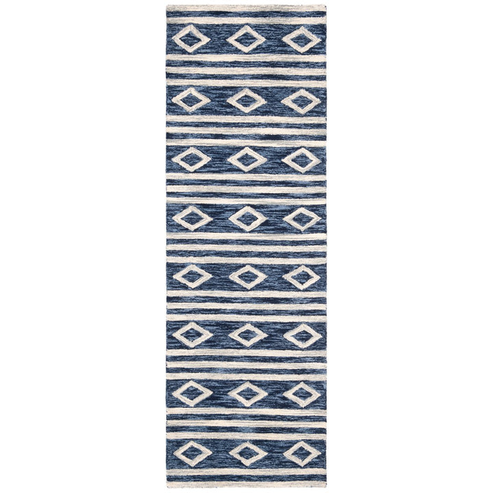 SAFAVIEH Micro-Loop Collection MLP153N Navy / Ivory Rug Image 5