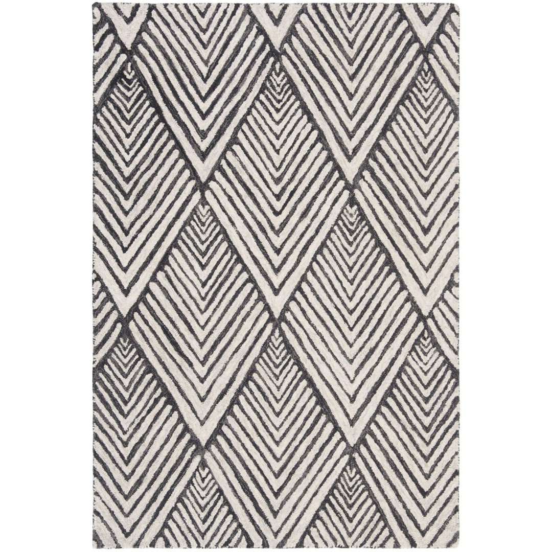 SAFAVIEH Micro-Loop MLP151H Charcoal / Ivory Rug Image 8