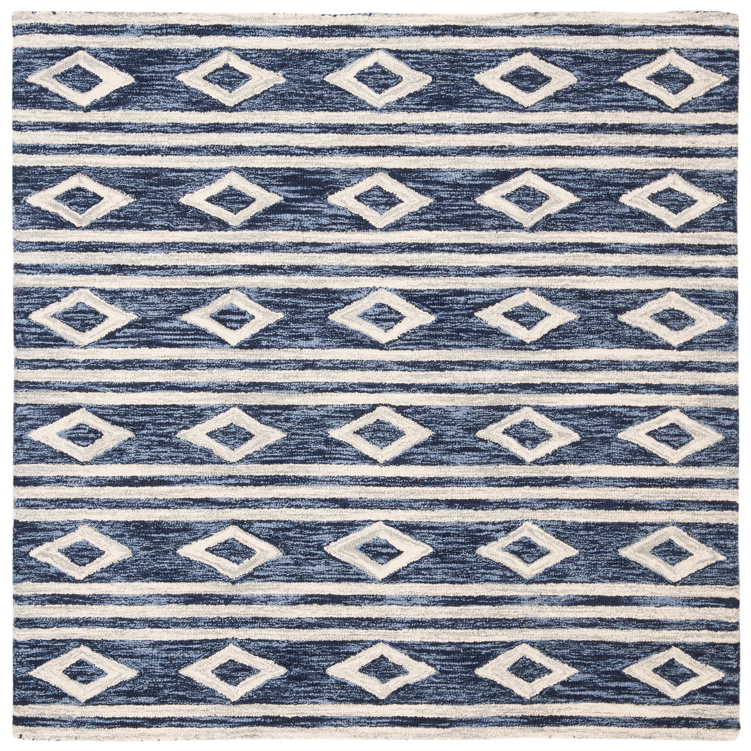 SAFAVIEH Micro-Loop Collection MLP153N Navy / Ivory Rug Image 6