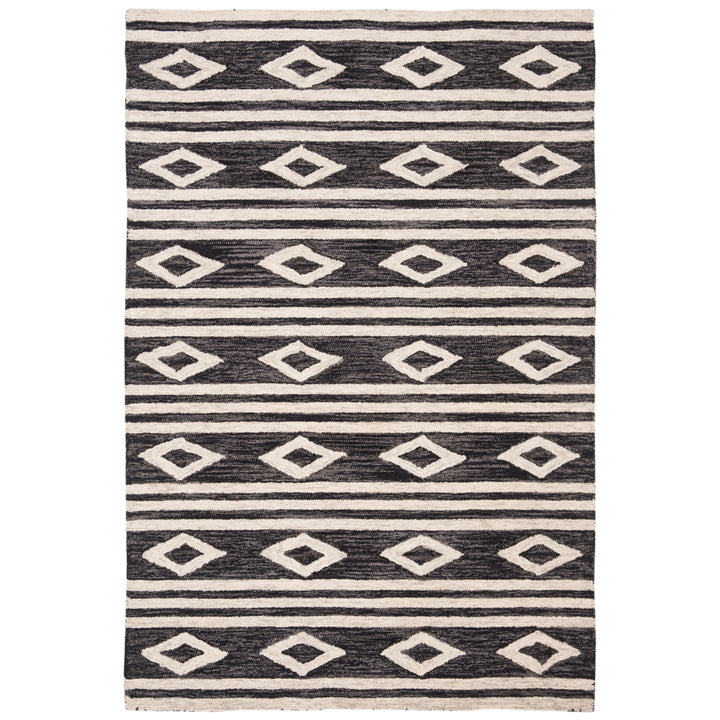 SAFAVIEH Micro-Loop MLP153H Charcoal / Ivory Rug Image 10