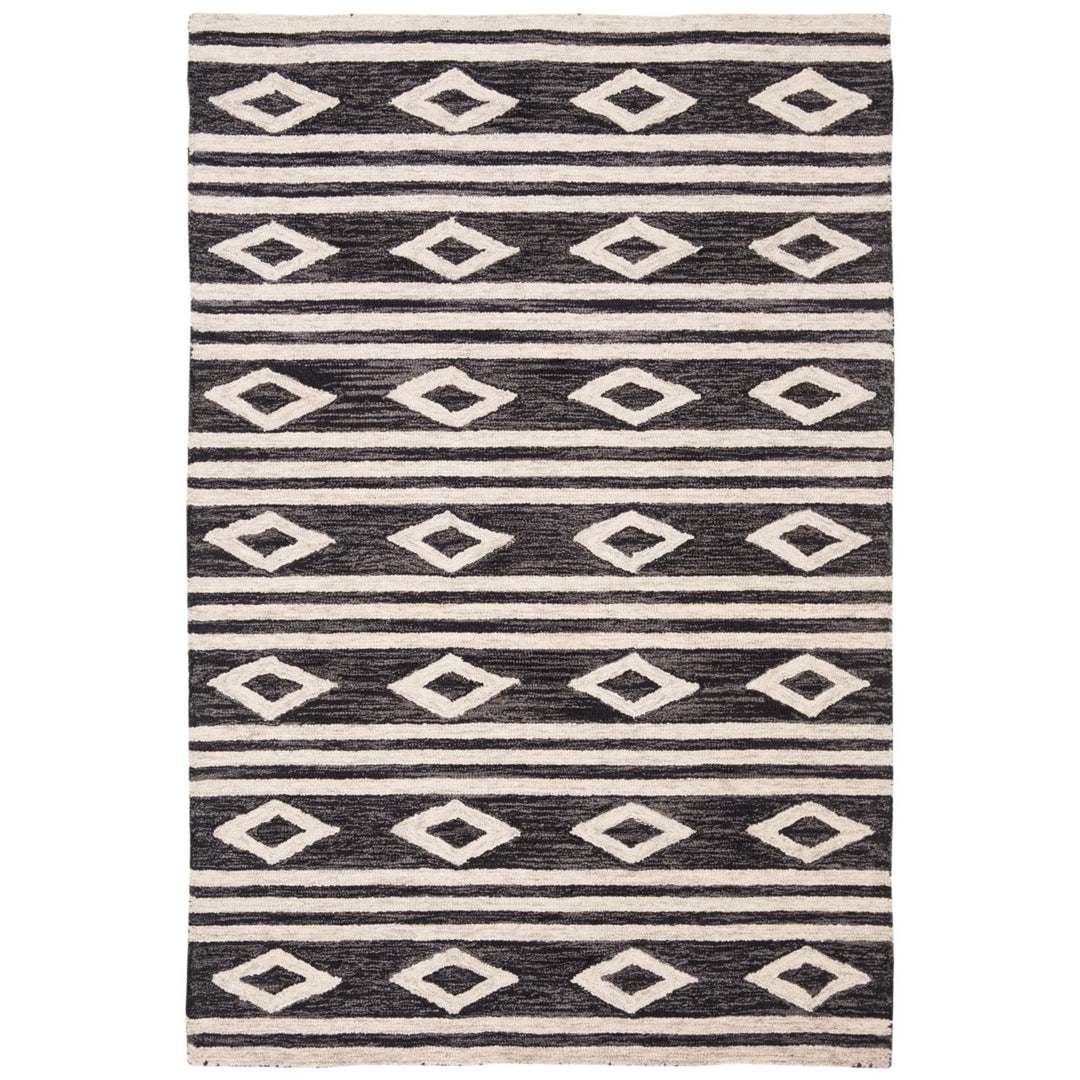 SAFAVIEH Micro-Loop MLP153H Charcoal / Ivory Rug Image 1