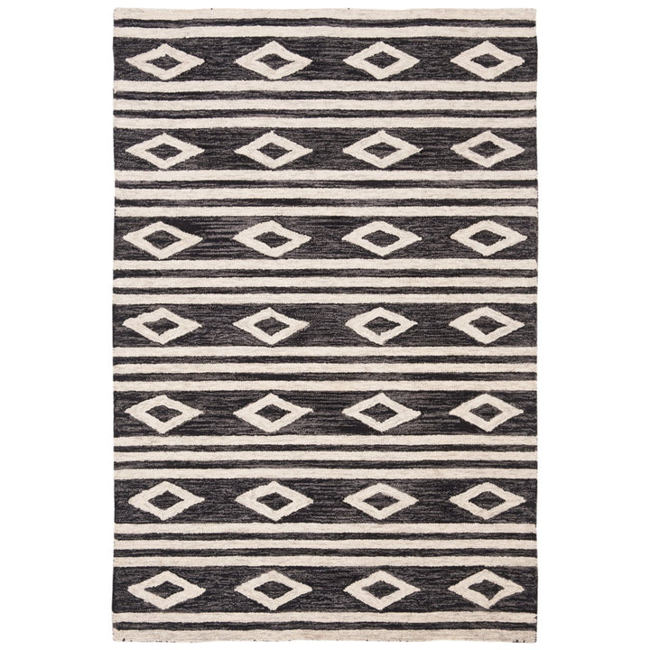 SAFAVIEH Micro-Loop MLP153H Charcoal / Ivory Rug Image 1