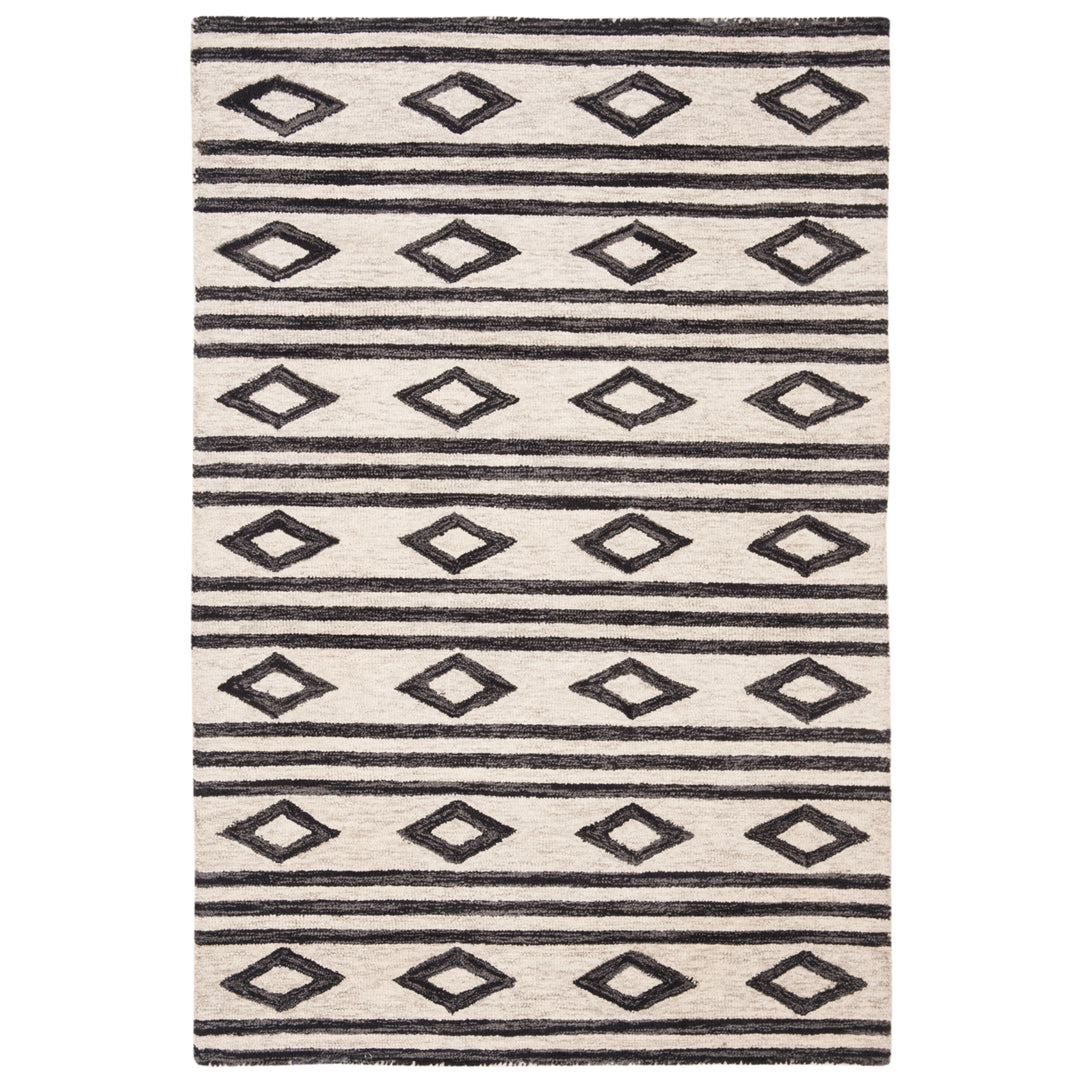 SAFAVIEH Micro-Loop MLP153A Ivory / Charcoal Rug Image 1