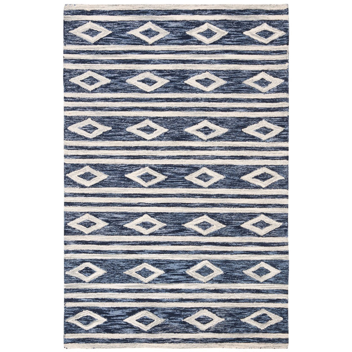 SAFAVIEH Micro-Loop Collection MLP153N Navy / Ivory Rug Image 10