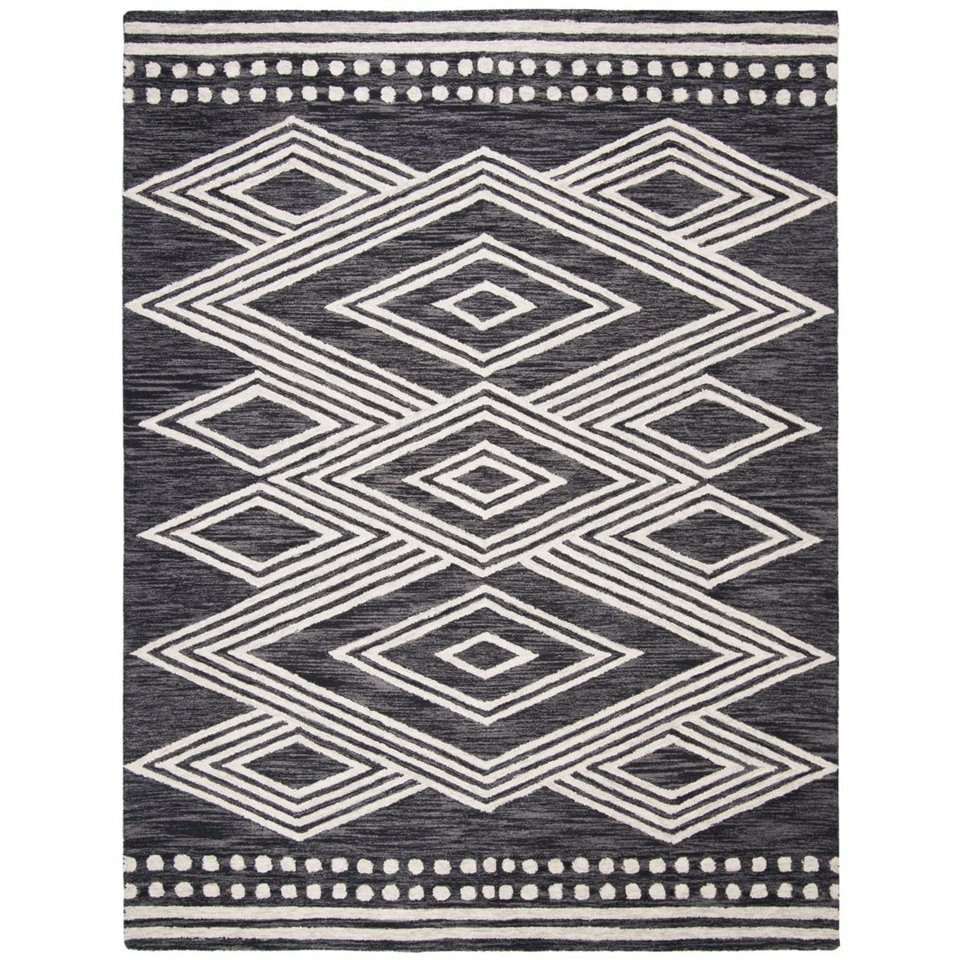 SAFAVIEH Micro-Loop MLP156H Charcoal / Ivory Rug Image 1