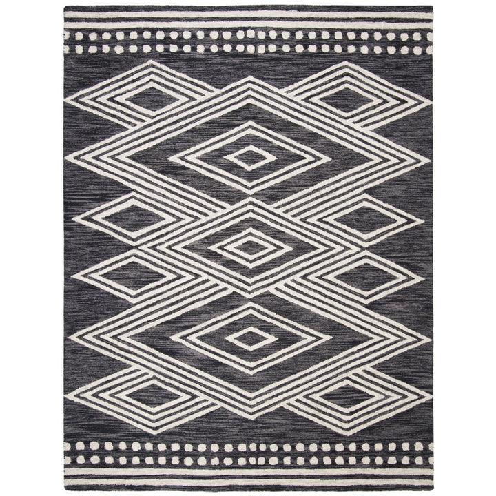 SAFAVIEH Micro-Loop MLP156H Charcoal / Ivory Rug Image 1