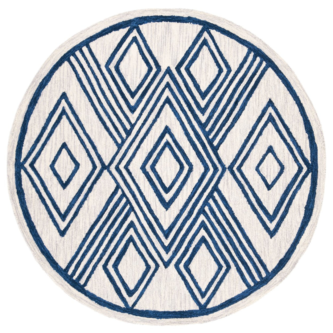 SAFAVIEH Micro-Loop Collection MLP156A Ivory / Navy Rug Image 4