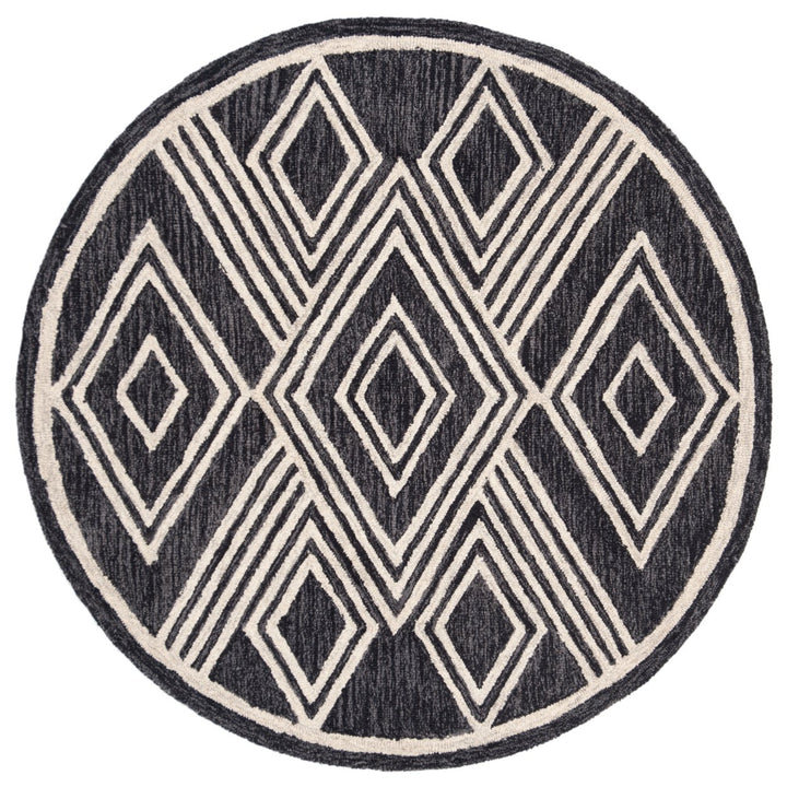 SAFAVIEH Micro-Loop MLP156H Charcoal / Ivory Rug Image 4