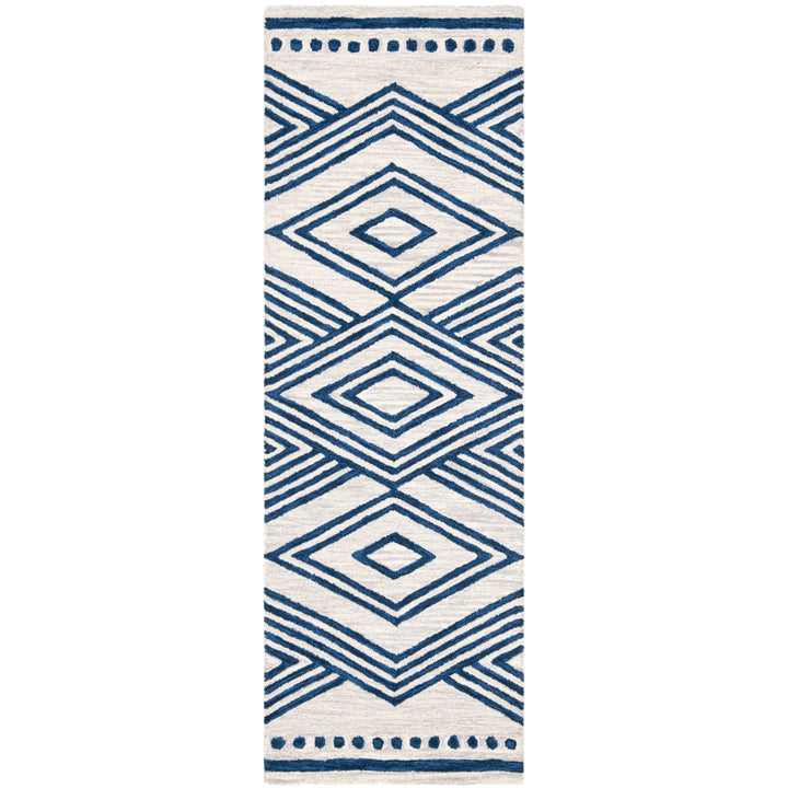 SAFAVIEH Micro-Loop Collection MLP156A Ivory / Navy Rug Image 5