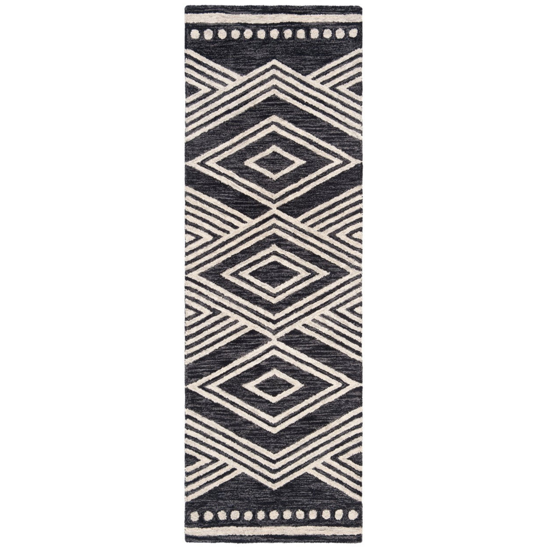 SAFAVIEH Micro-Loop MLP156H Charcoal / Ivory Rug Image 1