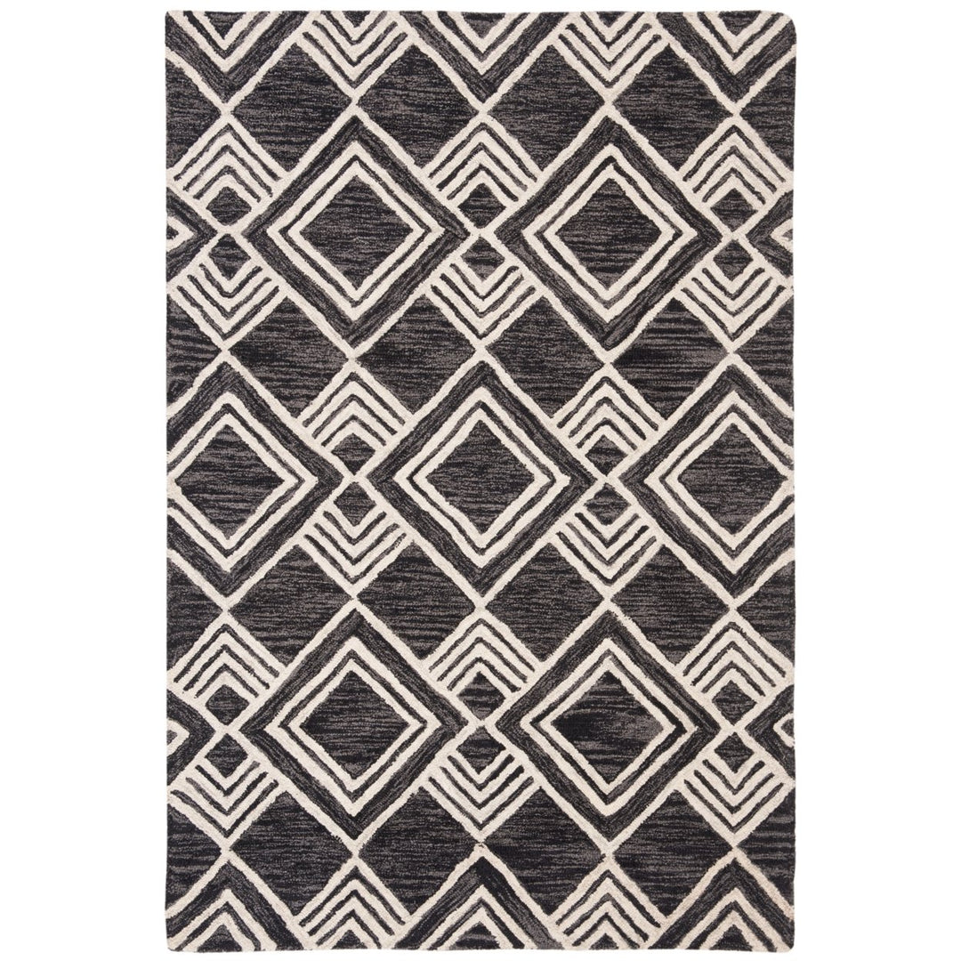 SAFAVIEH Micro-Loop MLP154H Charcoal / Ivory Rug Image 10