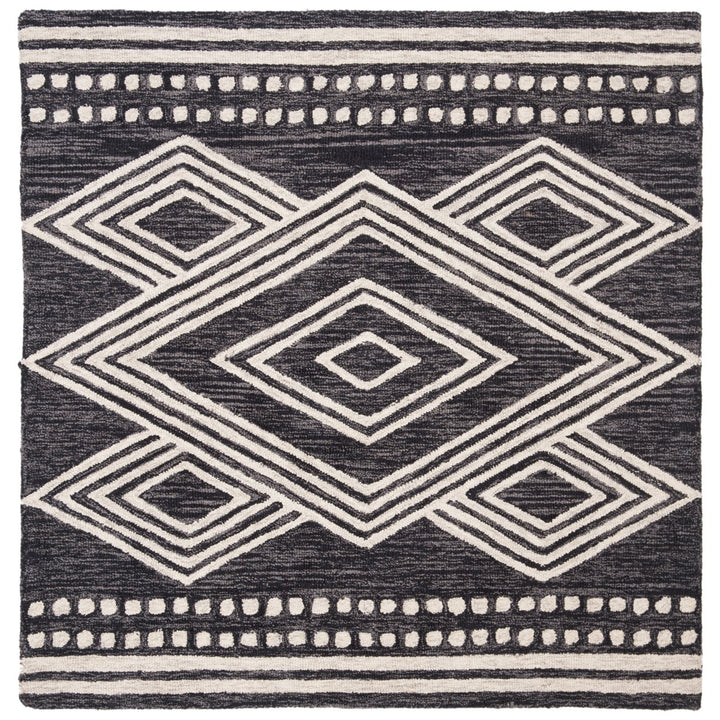 SAFAVIEH Micro-Loop MLP156H Charcoal / Ivory Rug Image 6