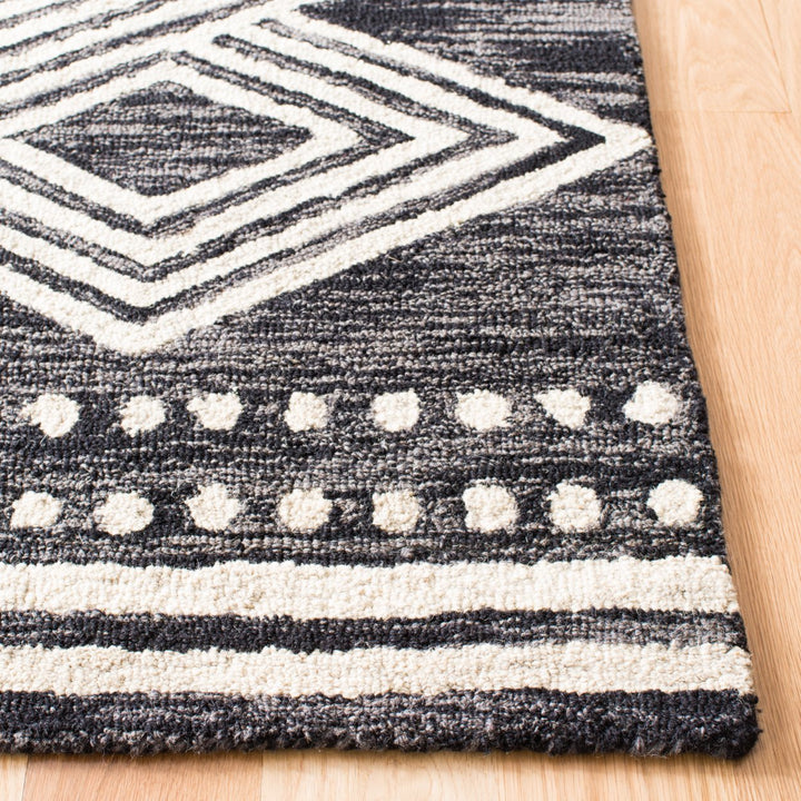 SAFAVIEH Micro-Loop MLP156H Charcoal / Ivory Rug Image 7