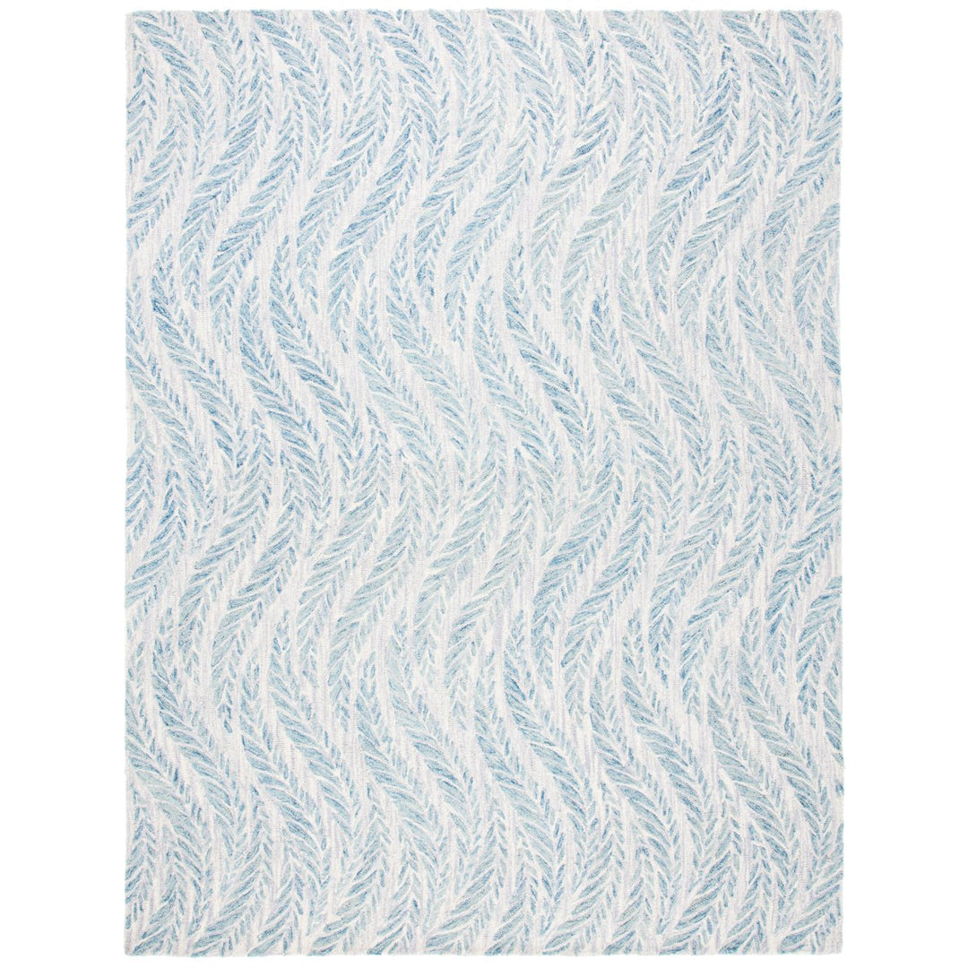 SAFAVIEH Micro-Loop MLP170A Handmade Ivory / Blue Rug Image 1