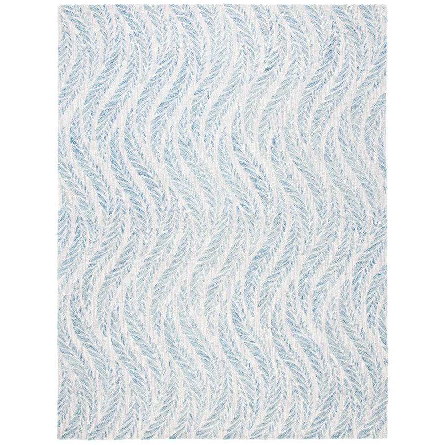 SAFAVIEH Micro-Loop MLP170A Handmade Ivory / Blue Rug Image 1