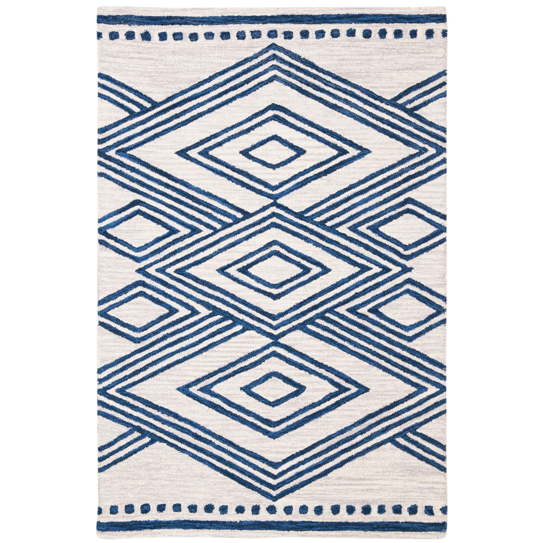 SAFAVIEH Micro-Loop Collection MLP156A Ivory / Navy Rug Image 10