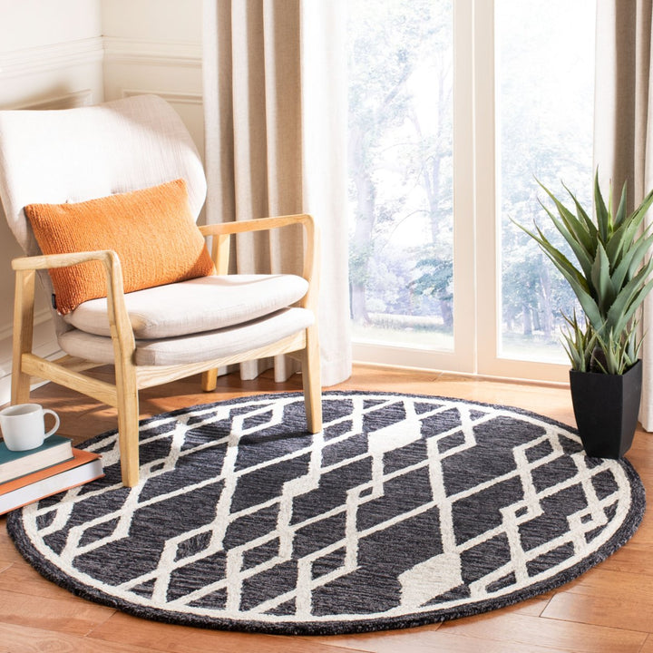 SAFAVIEH Micro-Loop MLP157H Charcoal / Ivory Rug Image 2