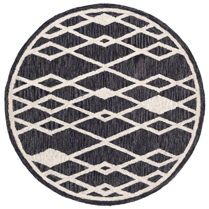 SAFAVIEH Micro-Loop MLP157H Charcoal / Ivory Rug Image 4