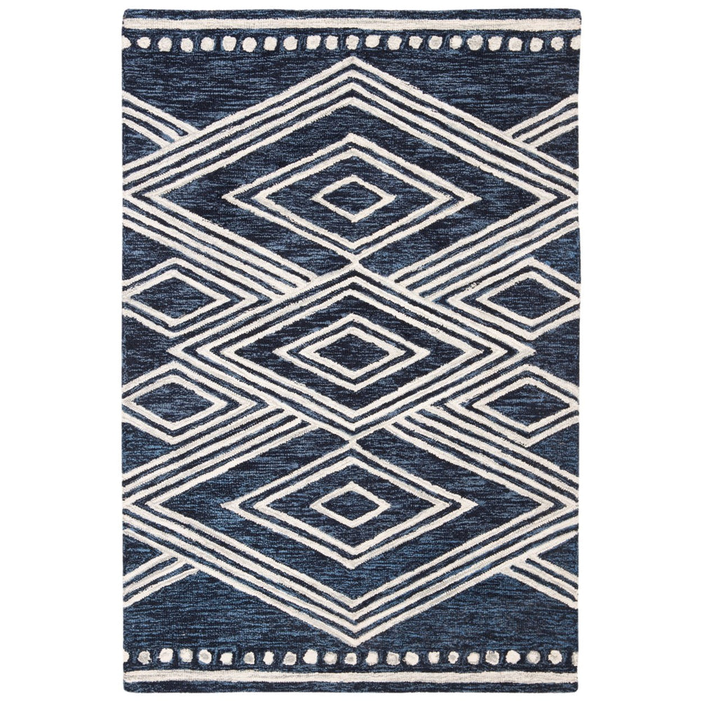 SAFAVIEH Micro-Loop Collection MLP156N Navy / Ivory Rug Image 2