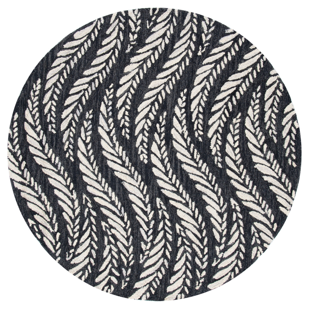 SAFAVIEH Micro-Loop MLP170H Handmade Charcoal /Ivory Rug Image 4