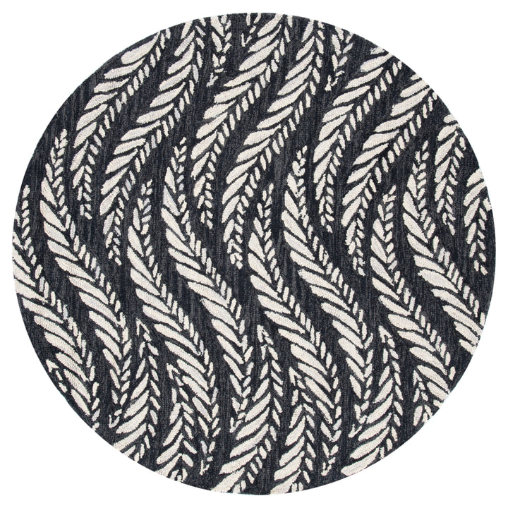 SAFAVIEH Micro-Loop MLP170H Handmade Charcoal /Ivory Rug Image 4