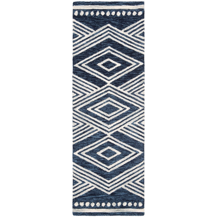 SAFAVIEH Micro-Loop Collection MLP156N Navy / Ivory Rug Image 3