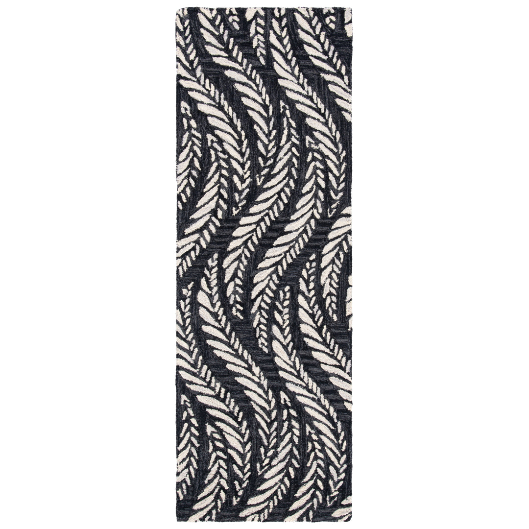 SAFAVIEH Micro-Loop MLP170H Handmade Charcoal /Ivory Rug Image 5
