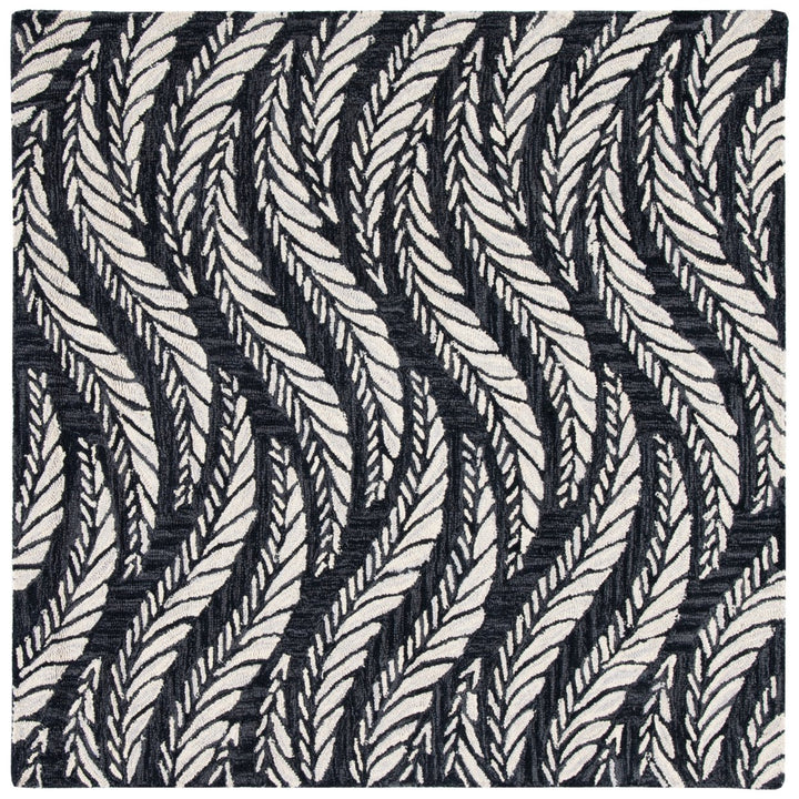SAFAVIEH Micro-Loop MLP170H Handmade Charcoal /Ivory Rug Image 1