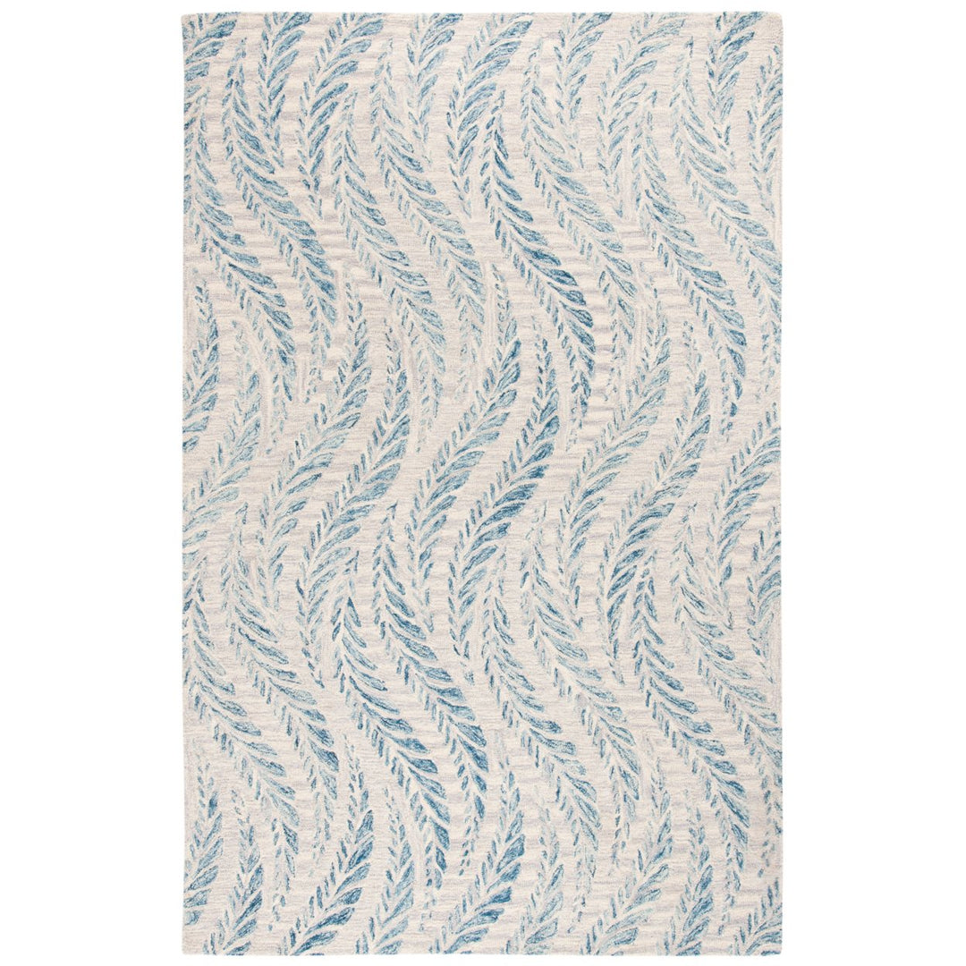 SAFAVIEH Micro-Loop MLP170A Handmade Ivory / Blue Rug Image 11