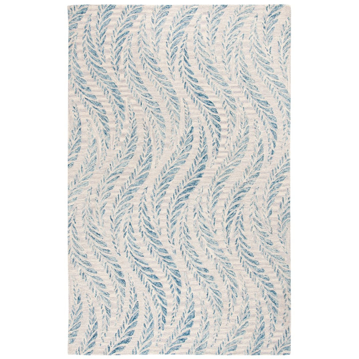 SAFAVIEH Micro-Loop MLP170A Handmade Ivory / Blue Rug Image 11