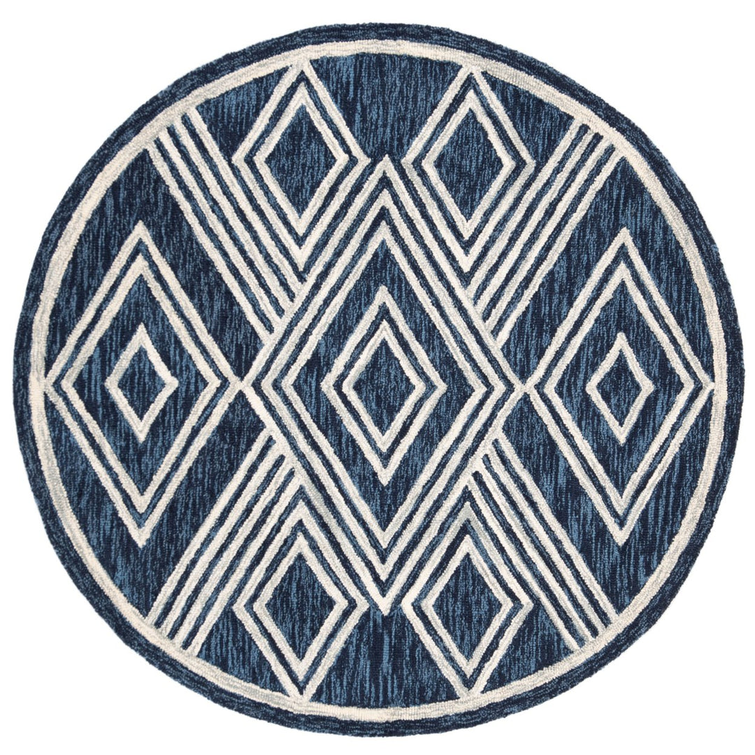 SAFAVIEH Micro-Loop Collection MLP156N Navy / Ivory Rug Image 6