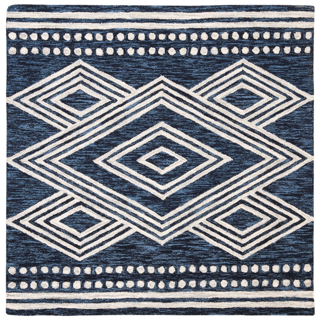 SAFAVIEH Micro-Loop Collection MLP156N Navy / Ivory Rug Image 7