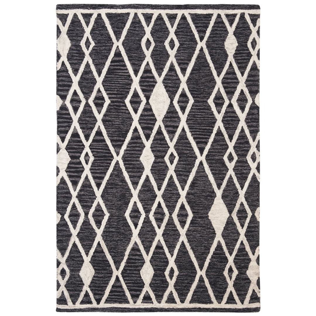 SAFAVIEH Micro-Loop MLP157H Charcoal / Ivory Rug Image 1