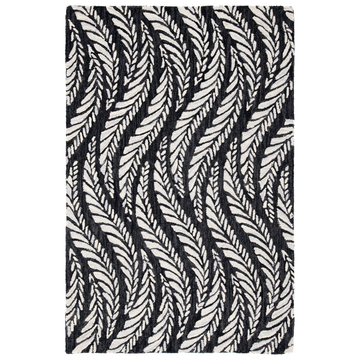 SAFAVIEH Micro-Loop MLP170H Handmade Charcoal /Ivory Rug Image 1